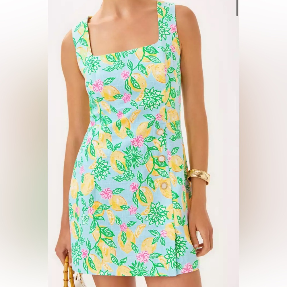 NWT Lilly Pulitzer Mint Green Lemon Print Mini Dress
